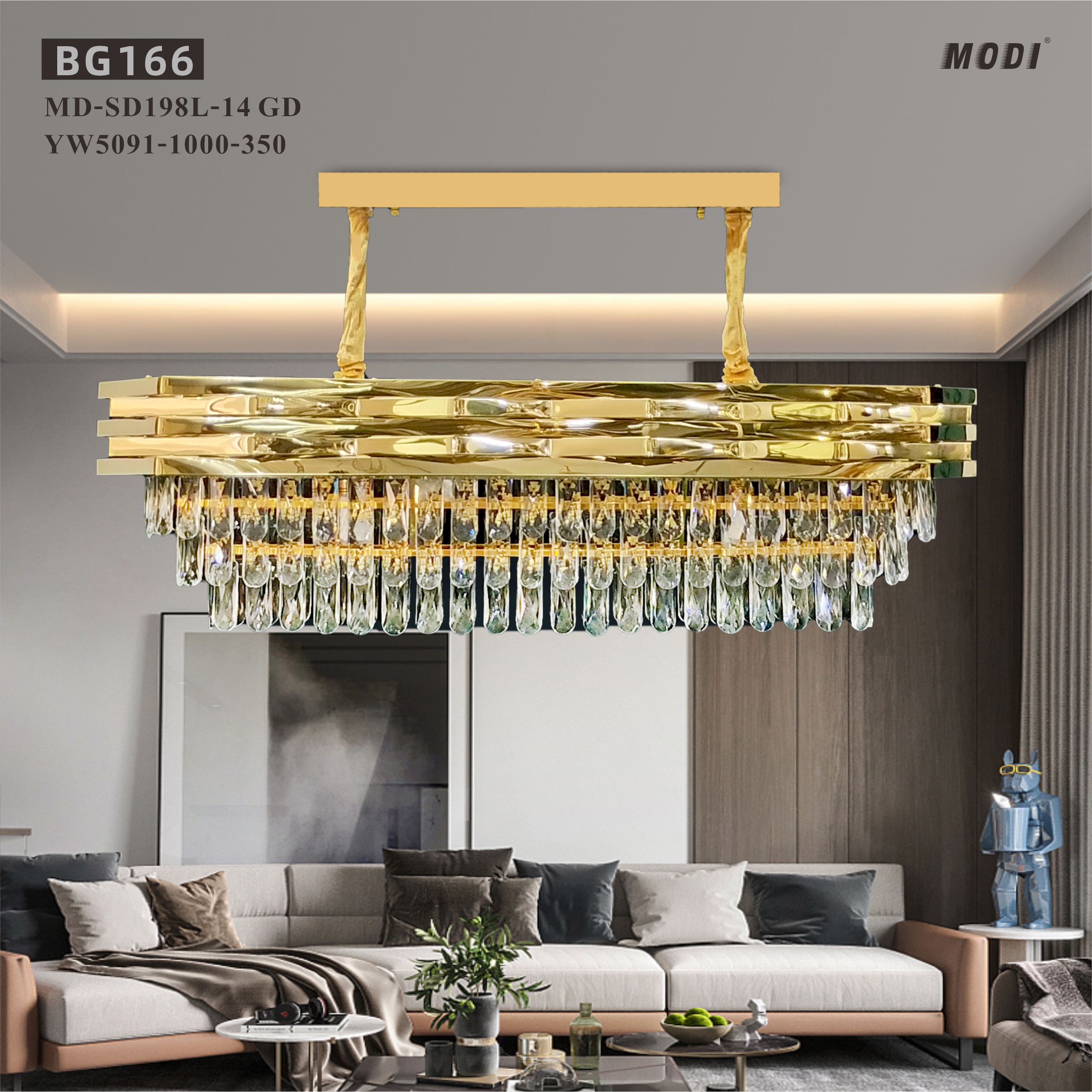 MODI Luxury Crystal Ceiling Light, Modern Ellipse Round LED Chandelier, Stainless Steel Hardware Creative Lighting Fixture for Bedroom Living Room Dining Room Villa Home Decor