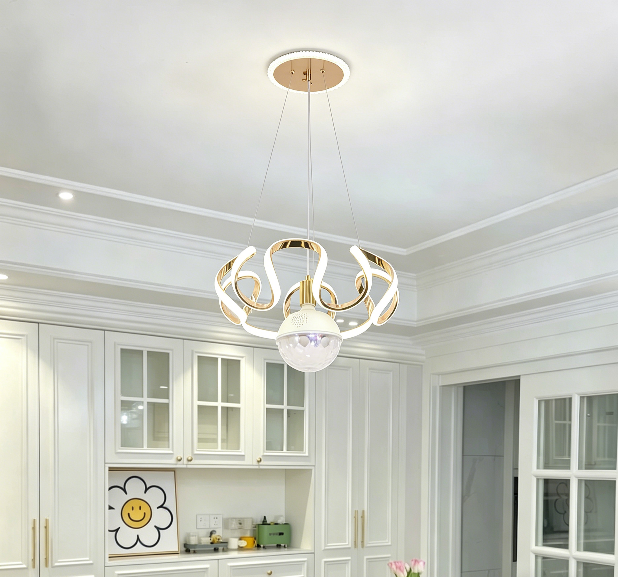 MODI Luxury High-end Bluetooth Chandelier Modern Minimalist Ceiling Lamp with Removable Bulb for Home Villa Hotel Living Room Bedroom Dining Room