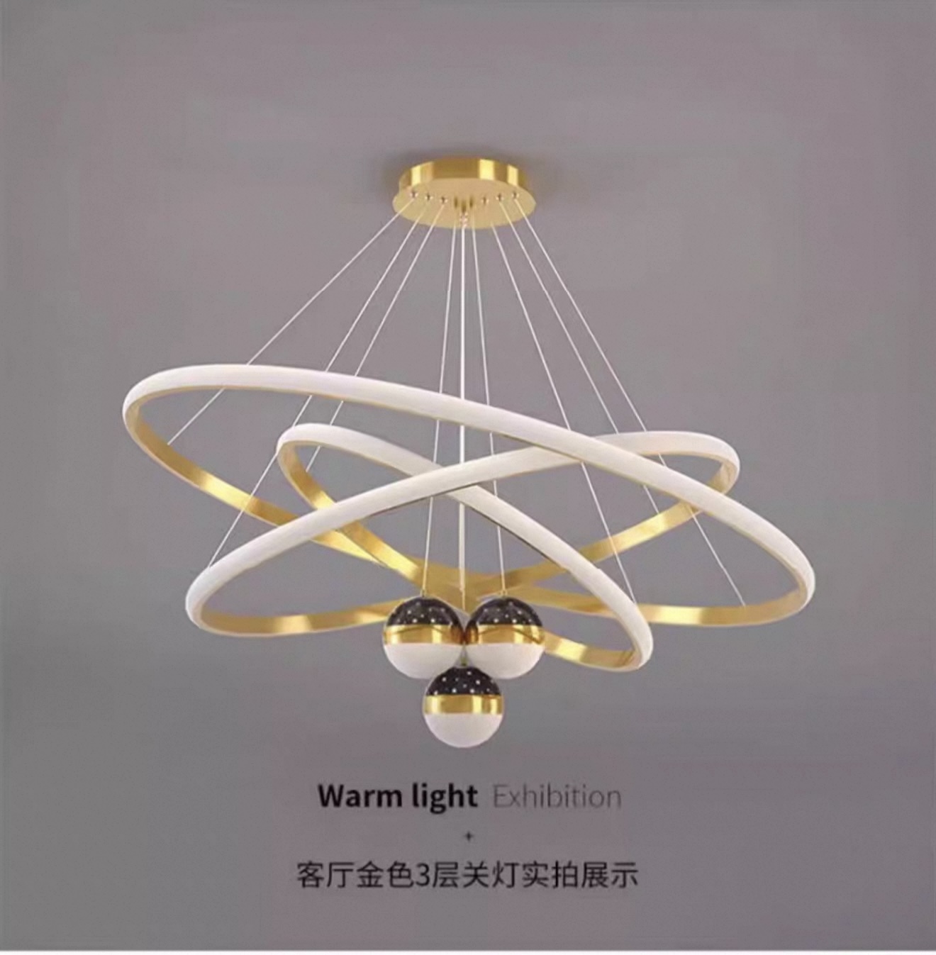 MODI New Arrival Three Color LED Chandelier, Modern Minimalist Starry Racket Shaped Ceiling Light, Luxury High Grade Hanging Lamp for Home Dining Room Living Room Bedroom
