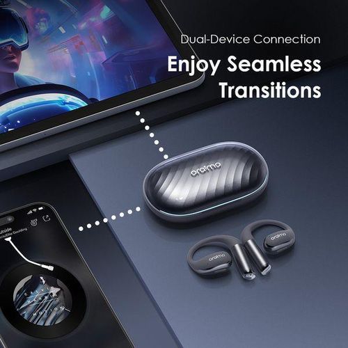 TIME LIMITED MANAGEMENT!!!Oraimo Open Arc Pods OPN-675 Wireless Earbuds – Bluetooth Headset, Open-Ear Design, Touch Control, Portable Charging Case