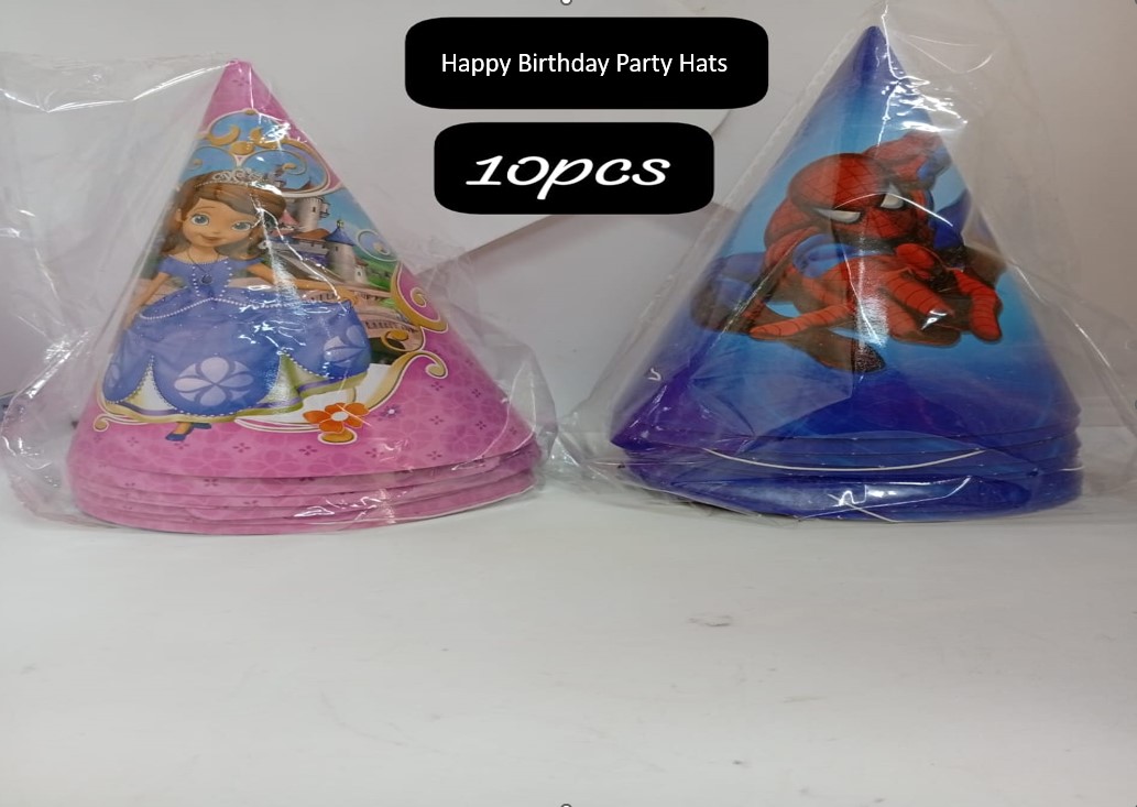 10PCS Polka Dot Happy Birthday Party Hats – Colorful DIY Cone Caps for Kids Boys Girls Baby Birthday Celebration Party Supplies Decoration Set