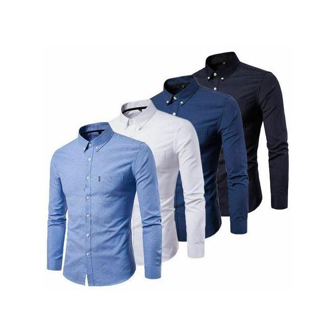 Men’s Slim Fit Official Long Sleeve White Shirt – Modern Tailored Formal Wear, Classic Button-Down Design, Premium Quality Fabric, Comfortable and Elegant for Office, Business & Formal Occasions