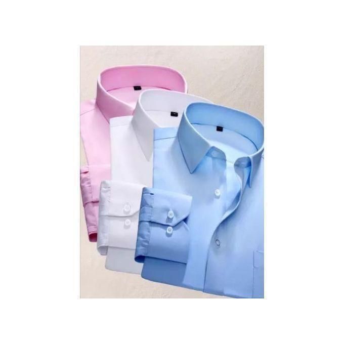 3-Pack Turkey Style Official Men’s Slim Fit Long Sleeve Shirts – 100% Cotton, Modern Tailored Office Wear, Comfortable and Breathable, Durable Formal Shirts for Business & Special Occasions