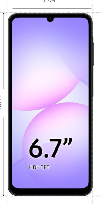 Samsumg a07 128 GB+4 GB 6.7;LCD with 90HZ Display 50mp camera 5000mah battery 25w fast charging android 15+[6 years major updates]IP54