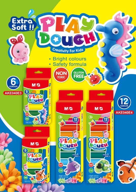M&G 6 Color Modeling Clay Set – Soft,(AKE040E3) – Non-Toxic, Multi-Color Creative Dough for Kids, Easy-to-Shape, Educational Craft Kit, Model 040E3 AKE040E3
