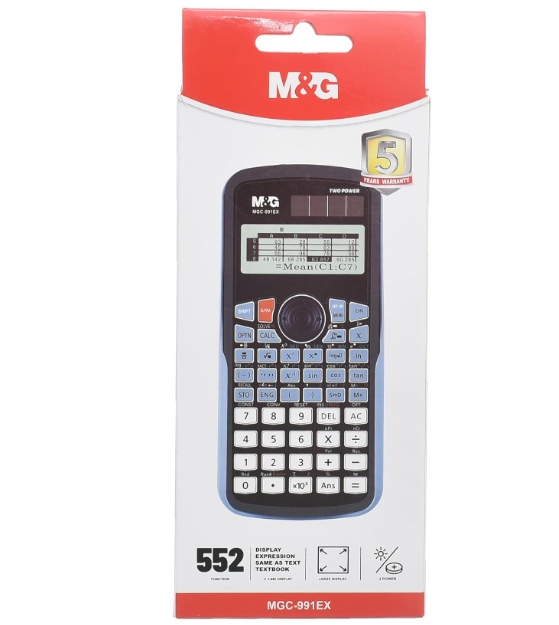 M&G Advanced (MGC-991EX) Scientific Calculator 552 Functions - High-Resolution Natural Display, Dual Power Solar & Battery for Engineering & University (ADG981K3)