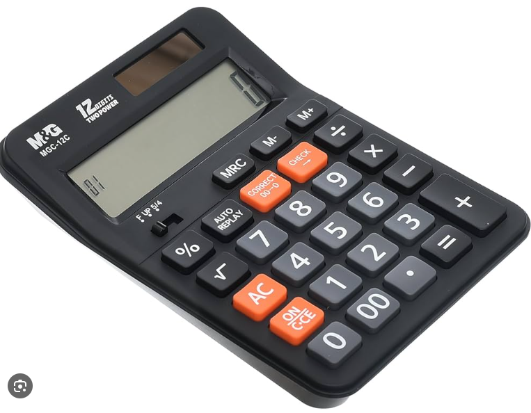M&G 12-Digit Desktop Calculator - 112 Steps Check & Correct, Dual Power Solar & Battery Office Calculator for Accounting (ADG98759).