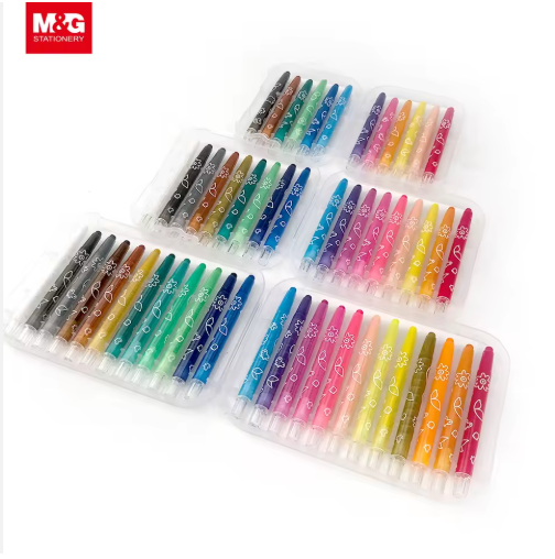 M&G AGMX4335 Twistable Crayons - 36 Vibrant Colors Retractable Wax Crayons in Portable PP Storage Box - Non-Toxic, No Sharpening Needed Art Supplies for Kids & Students.