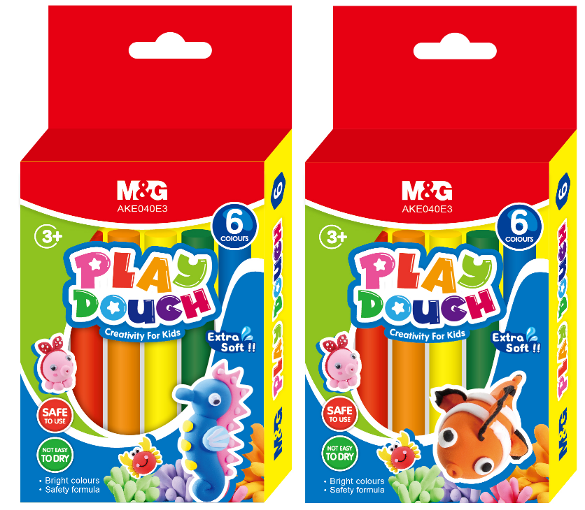M&G 6 Color Modeling Clay Set – Soft,(AKE040E3) – Non-Toxic, Multi-Color Creative Dough for Kids, Easy-to-Shape, Educational Craft Kit, Model 040E3 AKE040E3