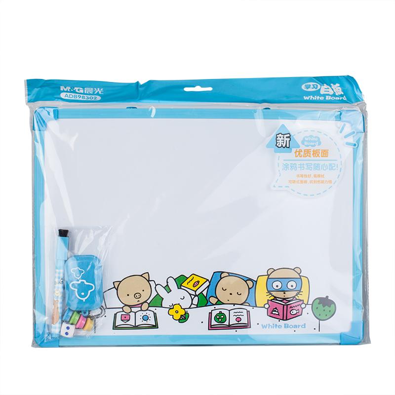 M&G Kids Large Whiteboard with Carry Handle (29 cm X 40 cm) - Portable Double-Sided Dry Erase Board Set for School & Home (98303)