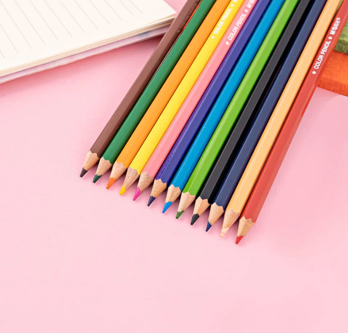 M&G Hexagon Colored Pencils - 12 Vibrant Colors (Set of 12) | Professional Art & School Supplies - AWP34365