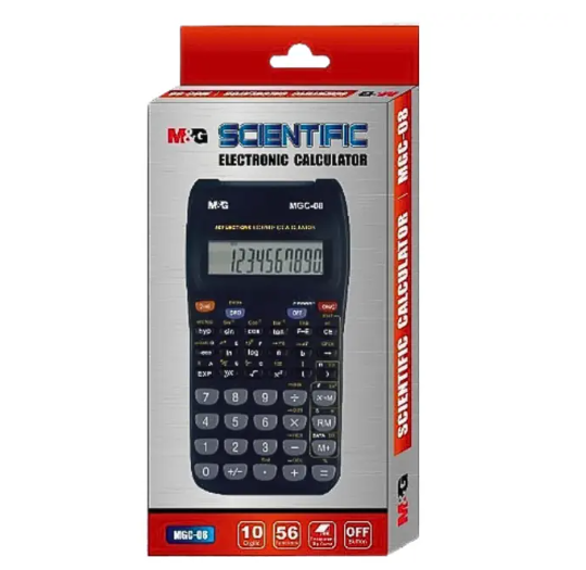 M&G 56 Functions (MGC-08) Scientific Calculator - Compact Student Math Tool with Protective Flip Case, Battery Powered (ADG98774)