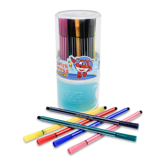 M&G 18 Colors Washable Felt Tip Pens Set, JCP95886 Professional Fiber Tip Markers for Kids Drawing, School Art Supplies, and Bullet Journaling – Non-Toxic, Easy-Wash Water-Based Ink Pens (JCP95886).