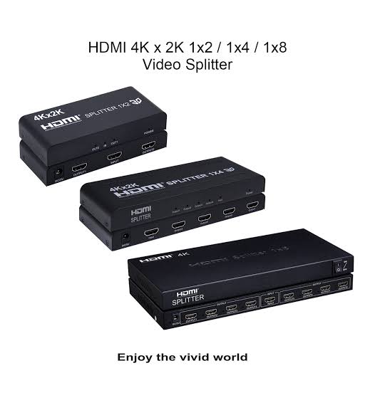 HDMI HD Video Splitter 4K108 – 1 Input to 2 Output 4K HDMI Splitter, Full HD Video Signal Distributor for TV, Monitor & Projector