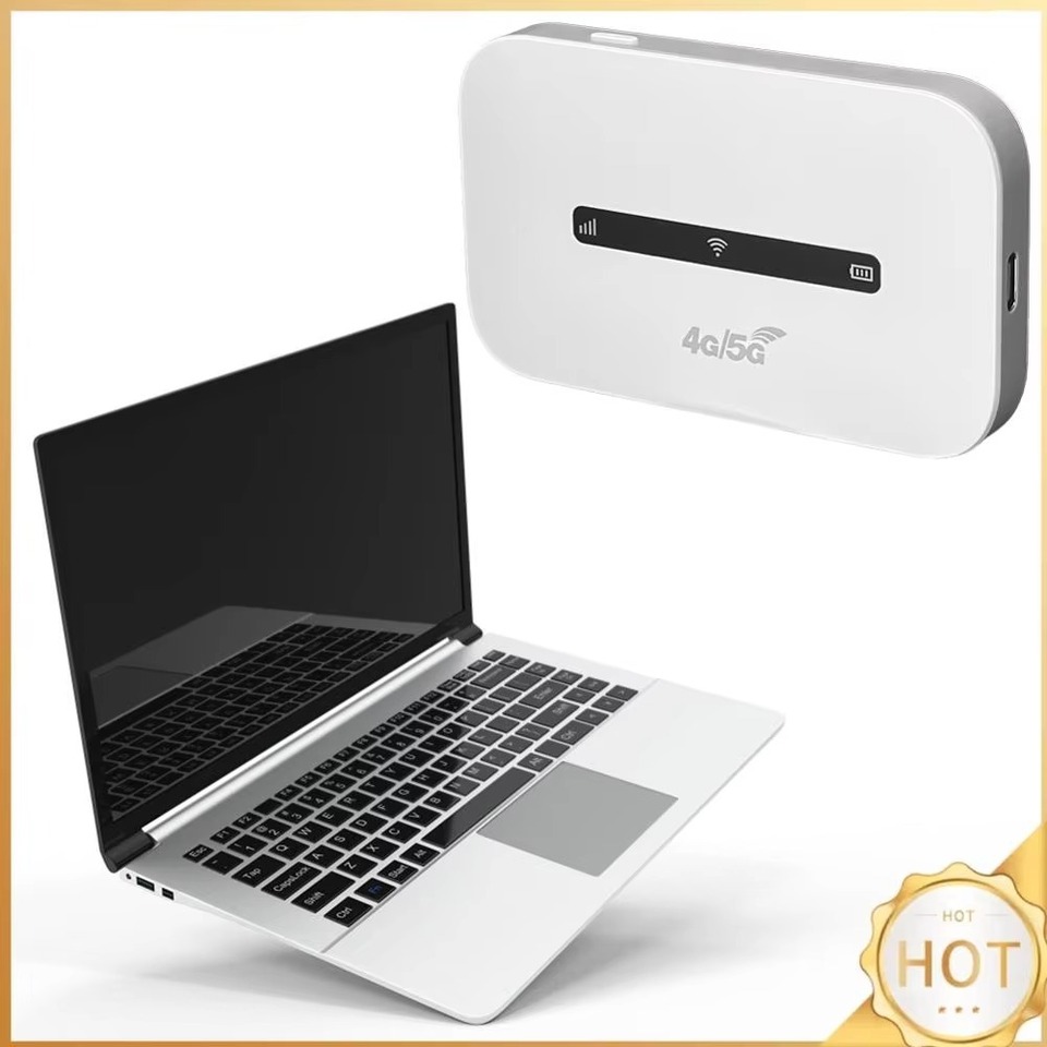 Wireless 5G+ LTE Portable Mobile Wi-Fi MiFi Router High-Speed Hotspot Device with Multi-Device Support and Rechargeable Battery