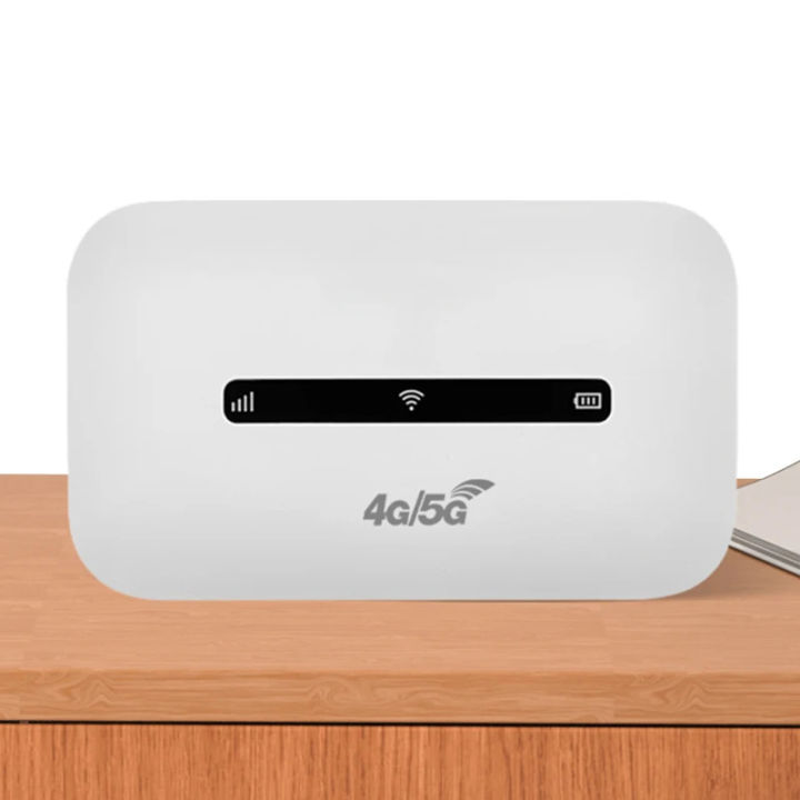 Wireless 5G+ LTE Portable Mobile Wi-Fi MiFi Router High-Speed Hotspot Device with Multi-Device Support and Rechargeable Battery