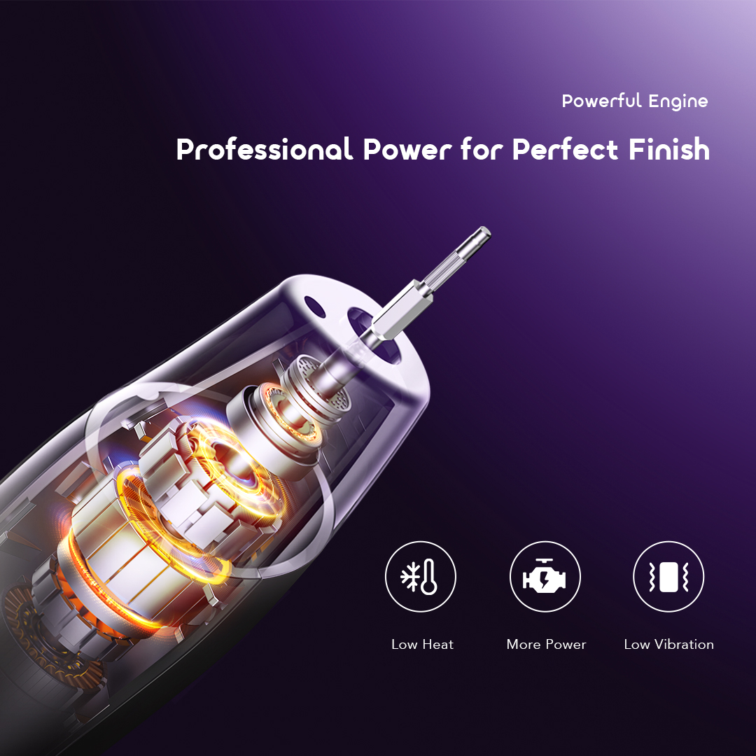 Oraimo Tipsy OMS-210N 6-in-1 Nail Drill – Electric Manicure & Pedicure Kit, Rechargeable Nail Care Tool, Custom Nail Grooming Set