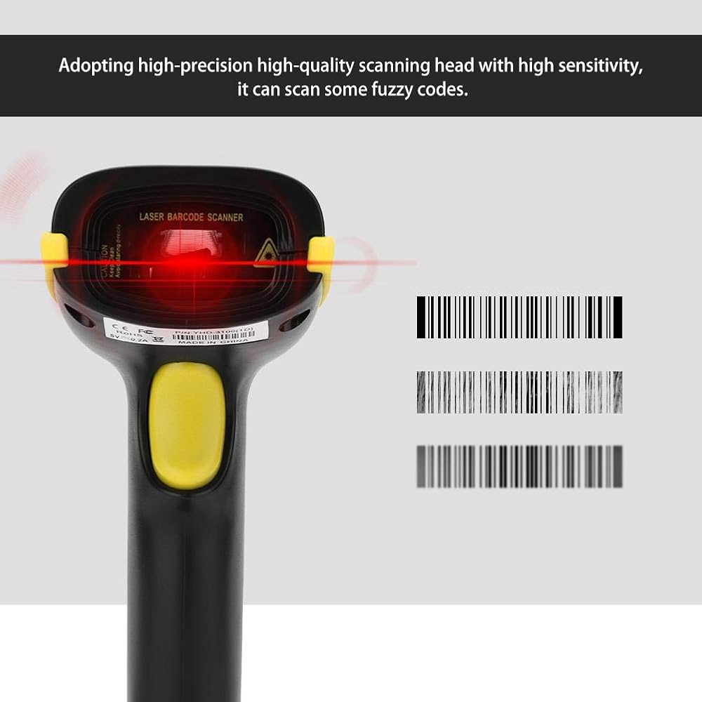 Portable Handheld Laser Barcode Scanner USB Wired Reader for POS & Inventory Management