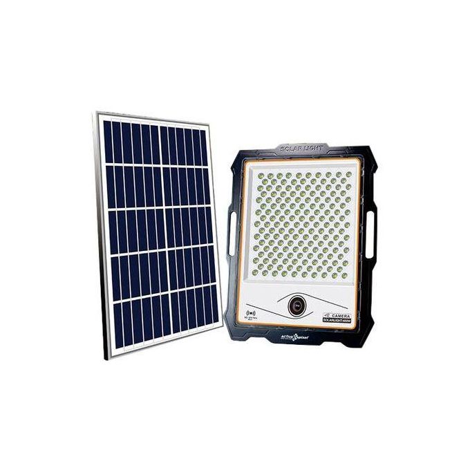 Solar Light 100W Solar Floodlight with HD 1080P CCTV Security Camera Outdoor Waterproof Motion Sensor Solar Powered Security Lamp with Remote Control Black ABS/Aluminum All-in-One Smart Surveillance