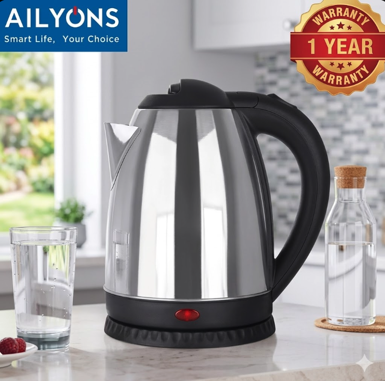 AILYONS 2.0L Stainless Steel Electric Kettle – Rapid Boil & Auto-Shutoff Crafted from premium food-grade stainless steel