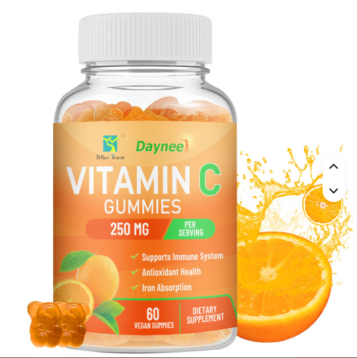 Daynee Vitamin C Gummies 250mg Dietary Supplement – 60 Count Immune Support, Antioxidant Boost, Delicious Chewable Vitamins