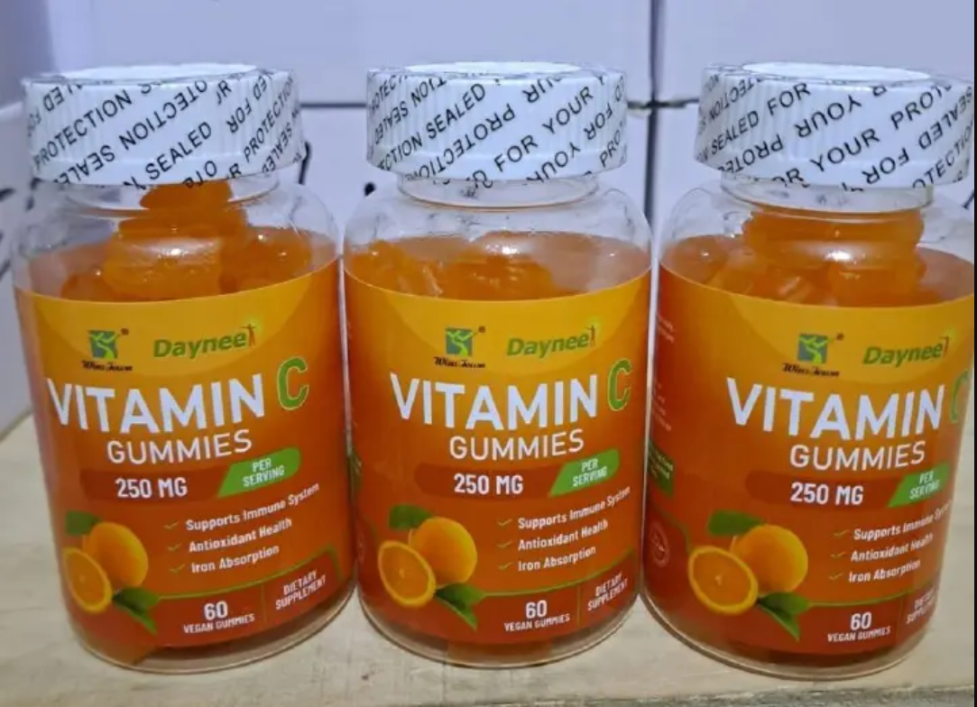 Daynee Vitamin C Gummies 250mg Dietary Supplement – 60 Count Immune Support, Antioxidant Boost, Delicious Chewable Vitamins