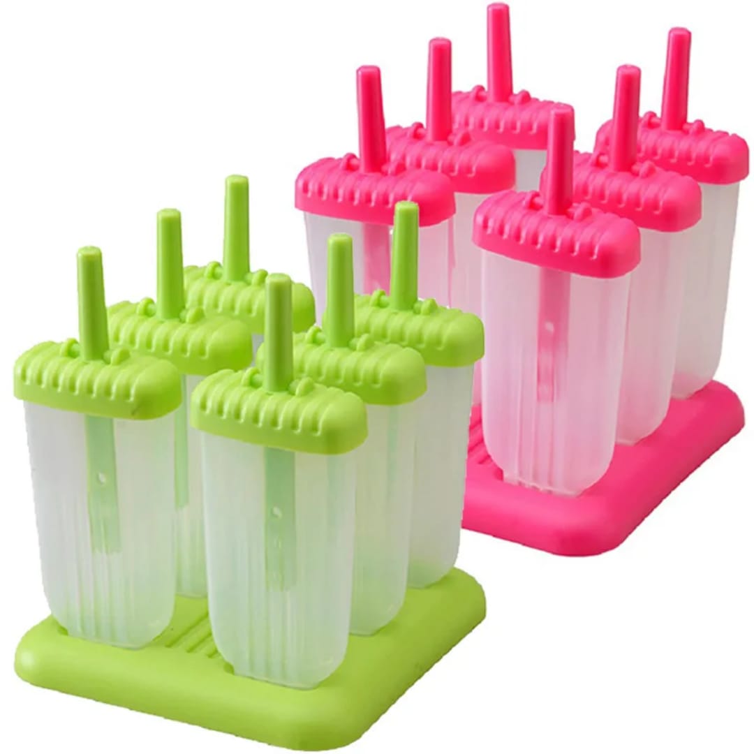 NEW ARRIVAL – 6 SLOTS ICE POPSICLE MOLD ✨MAKE HEALTHY & REFRESHING HOMEMADE TREATS Reusable 6-Slot Popsicle Maker Designed for Fresh Juice, Smoothies, Yogurt & Frozen Desserts – Food