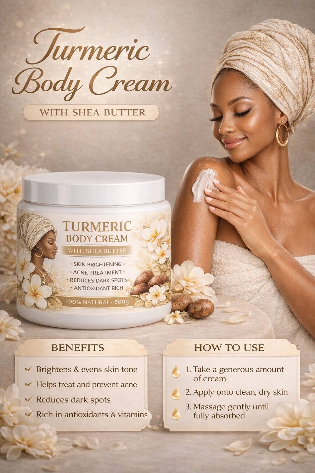 Tumeric body cream with Shea butter