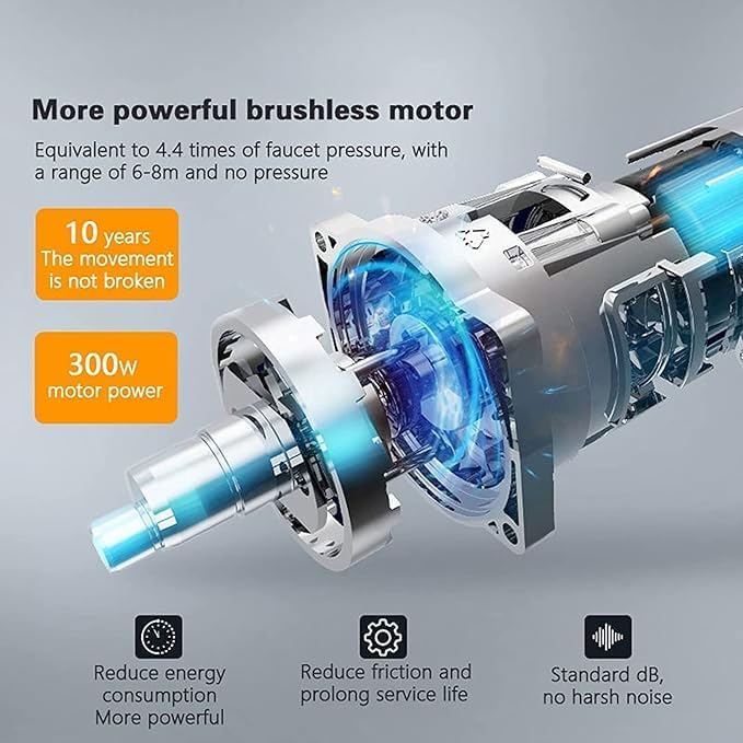 Wireless High Pressure Washer Water Spray Gun for Car Wash Bike Washing Cleaning 48V Rechargeable Electric High Pressure Water Gun with Adjustable Nozzle and 5M Hose Pipe