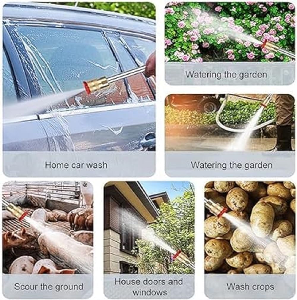 Wireless High Pressure Washer Water Spray Gun for Car Wash Bike Washing Cleaning 48V Rechargeable Electric High Pressure Water Gun with Adjustable Nozzle and 5M Hose Pipe