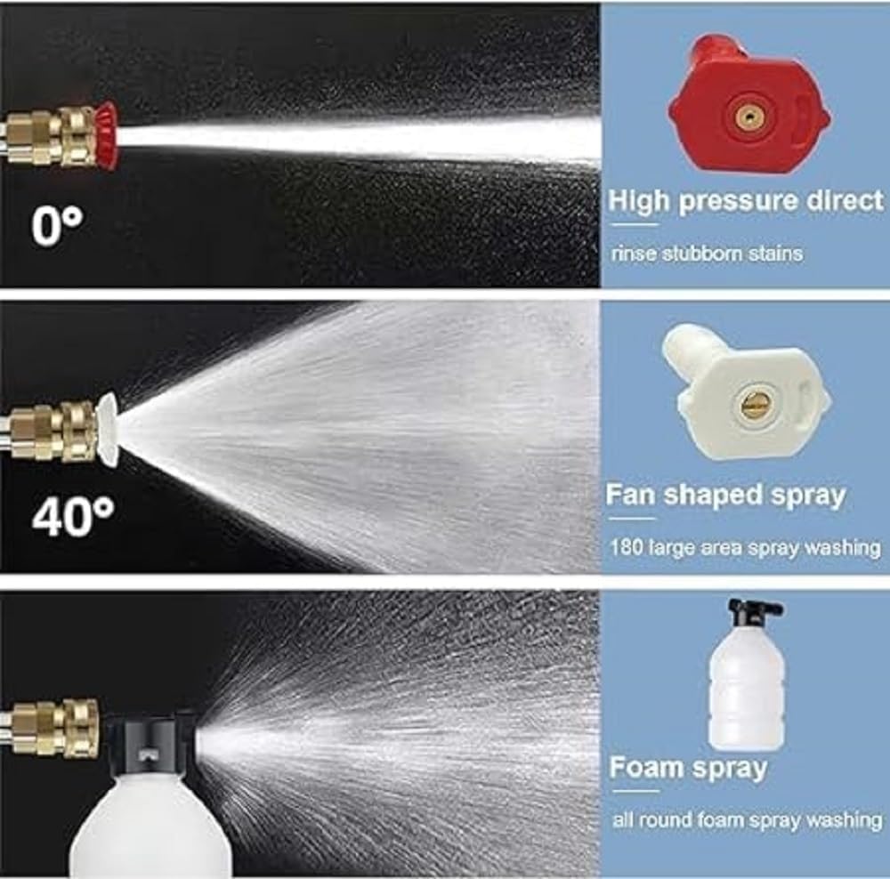 Wireless High Pressure Washer Water Spray Gun for Car Wash Bike Washing Cleaning 48V Rechargeable Electric High Pressure Water Gun with Adjustable Nozzle and 5M Hose Pipe