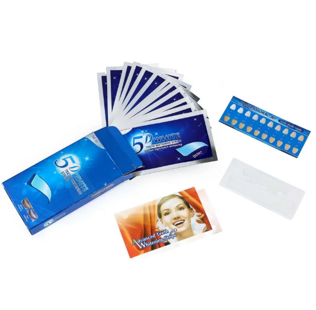 5D Teeth Whitening Strips Professional Dental Whitening Strips for Stain Removal Bright Smile Oral Care Kit
