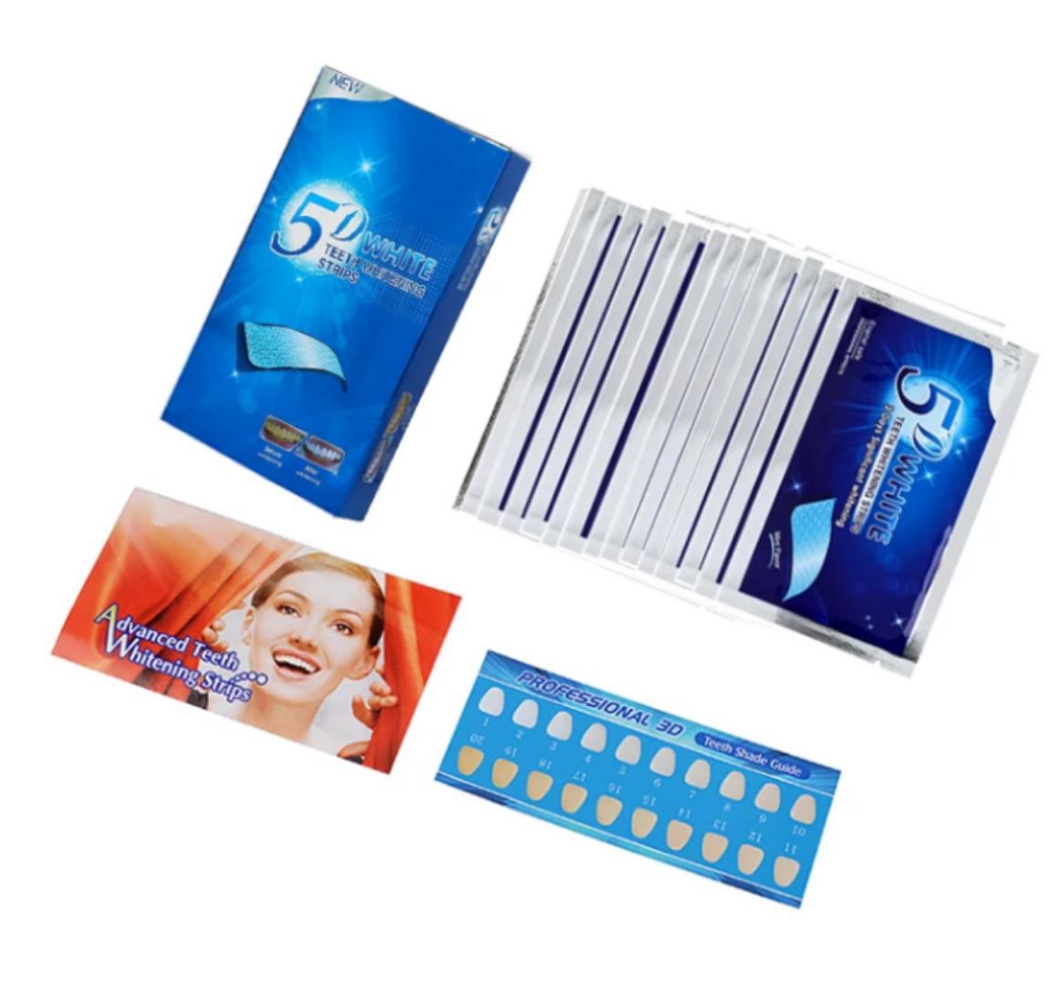 5D Teeth Whitening Strips Professional Dental Whitening Strips for Stain Removal Bright Smile Oral Care Kit