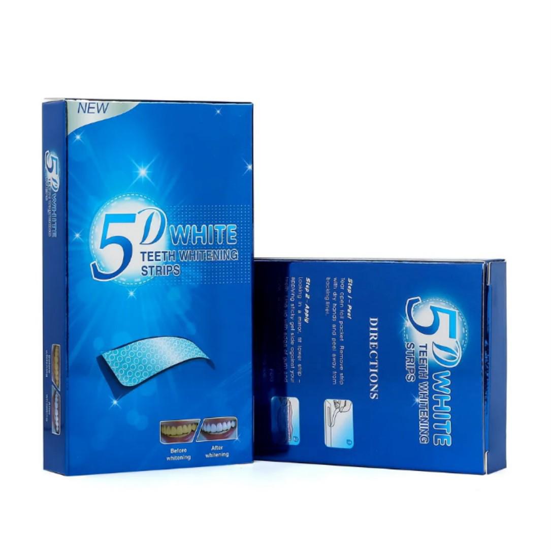 5D Teeth Whitening Strips Professional Dental Whitening Strips for Stain Removal Bright Smile Oral Care Kit