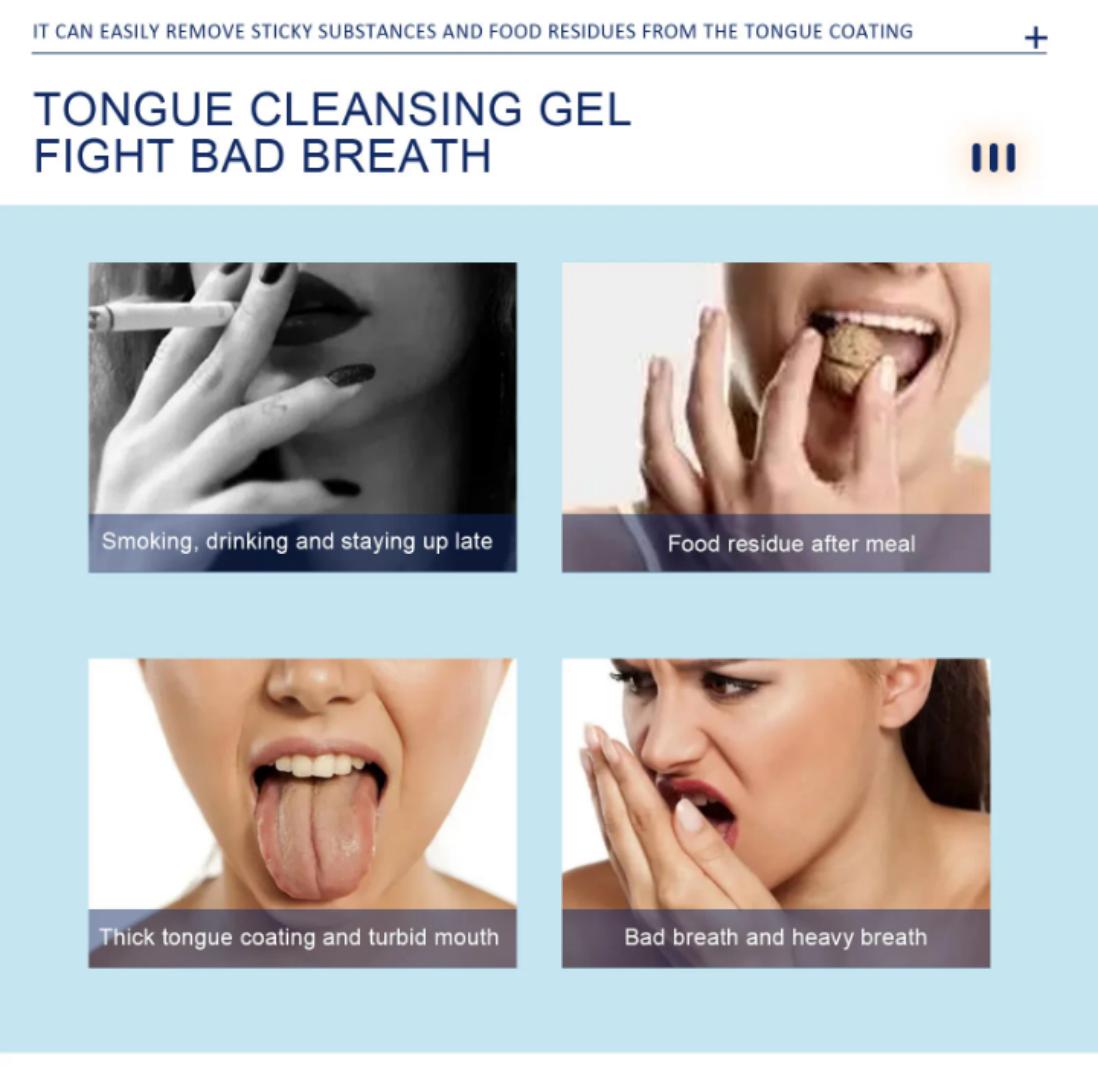 EELHOE Tongue Cleansing Gel 50g Bad Breath Remover, Tongue Cleaner, Fresh Breath Oral Hygiene Mint Gel