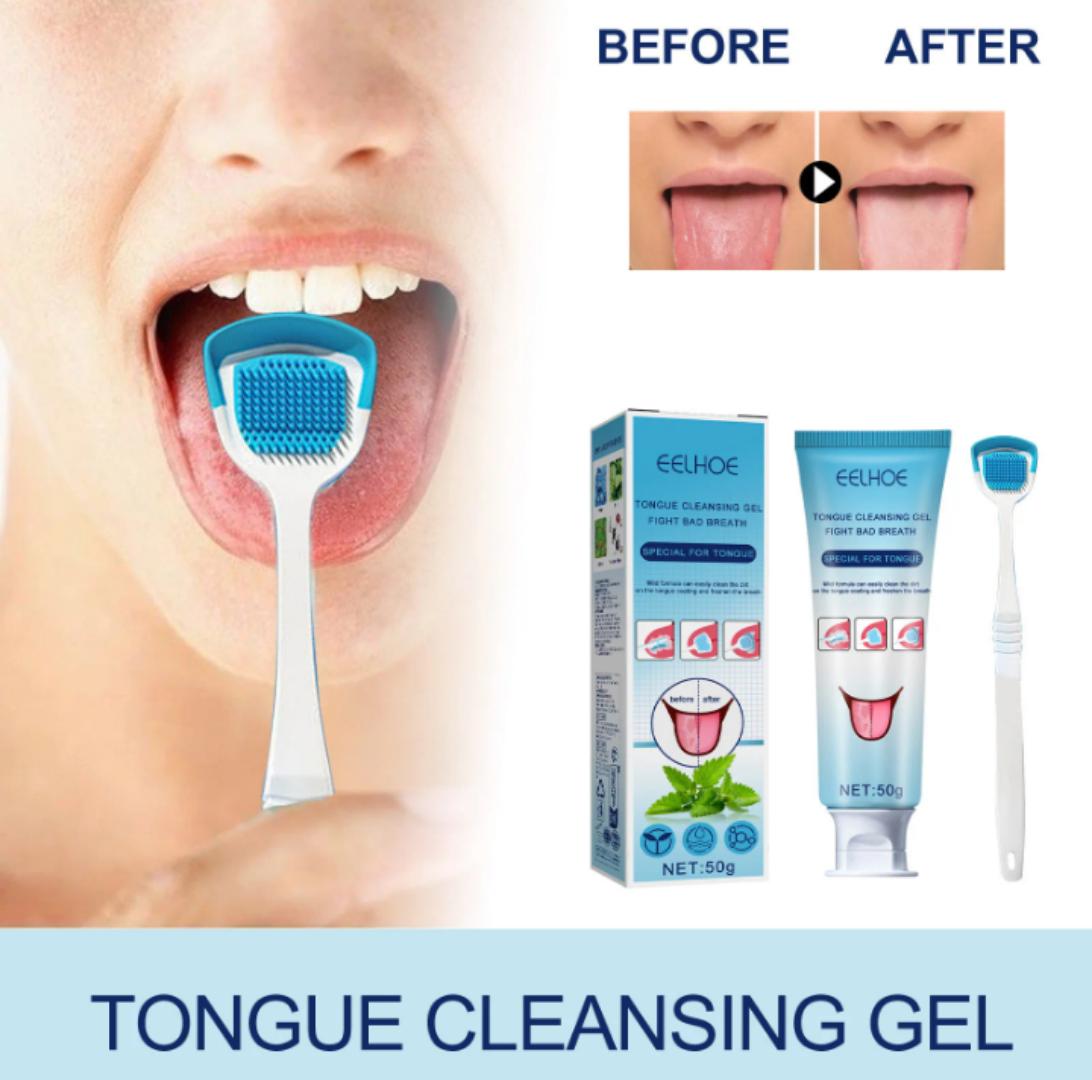 EELHOE Tongue Cleansing Gel 50g Bad Breath Remover, Tongue Cleaner, Fresh Breath Oral Hygiene Mint Gel