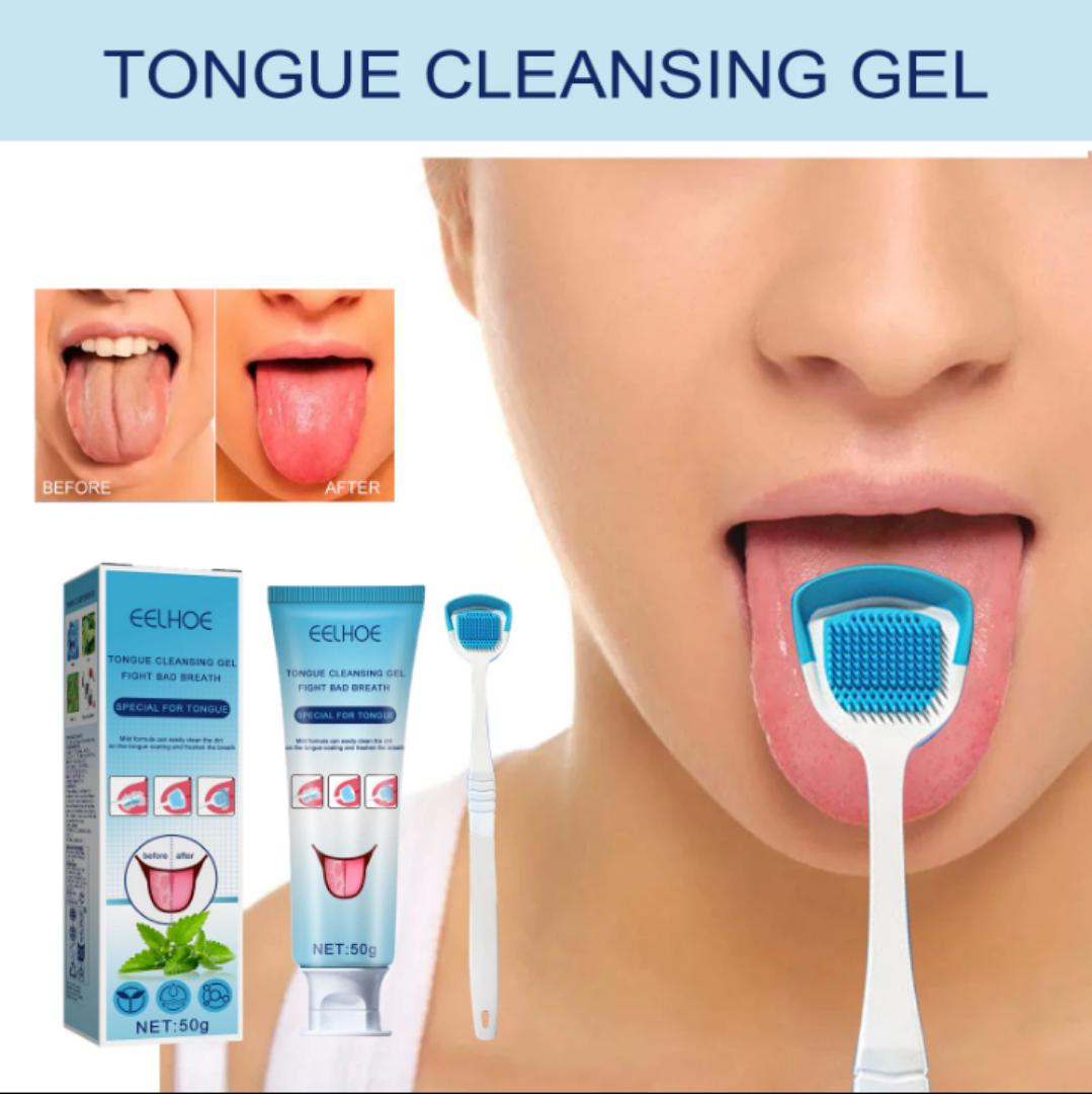 EELHOE Tongue Cleansing Gel 50g Bad Breath Remover, Tongue Cleaner, Fresh Breath Oral Hygiene Mint Gel