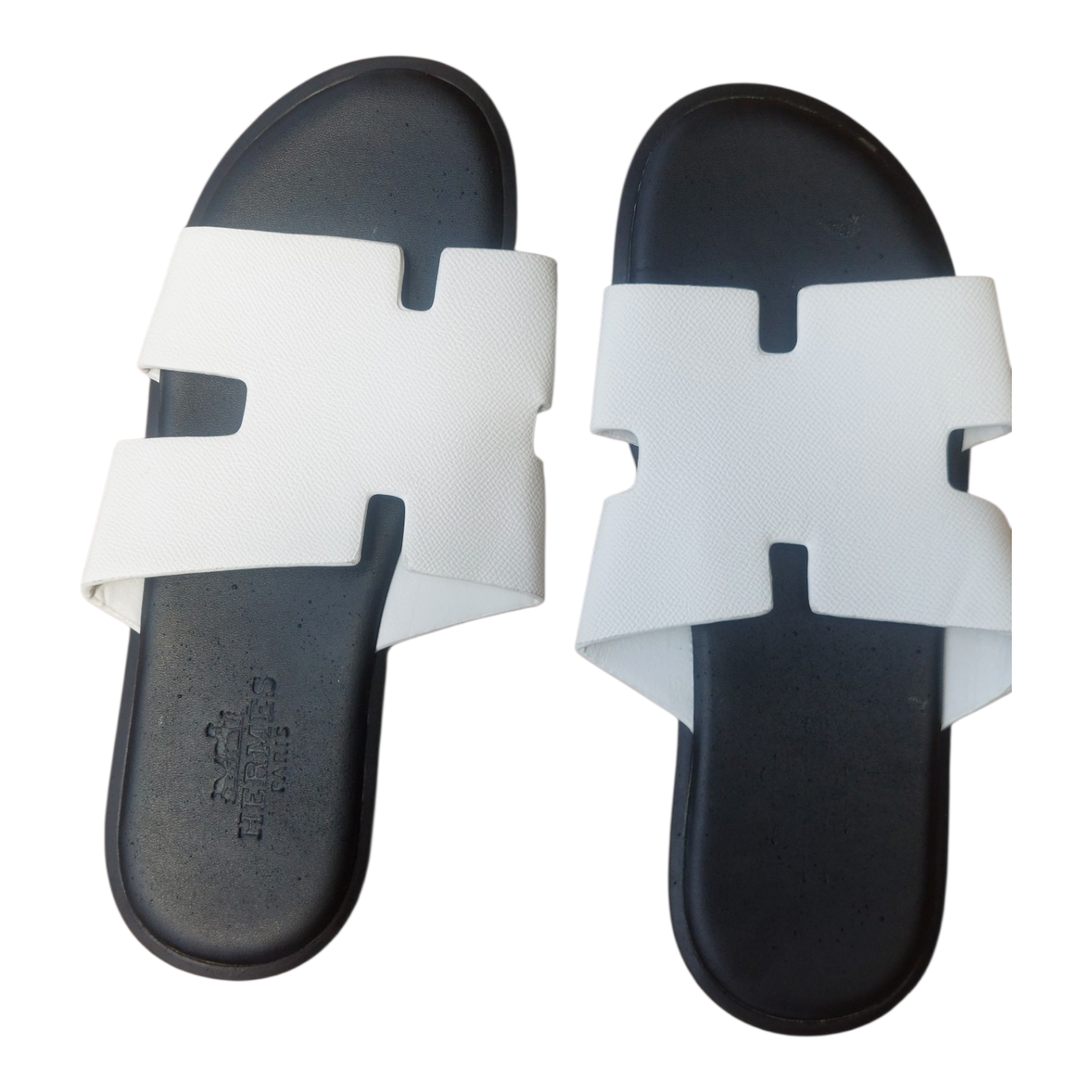 Premium :Hermes Izmir Men's leather Sandals _Iconic "H" Cut _Out Designer Slides,Classy .