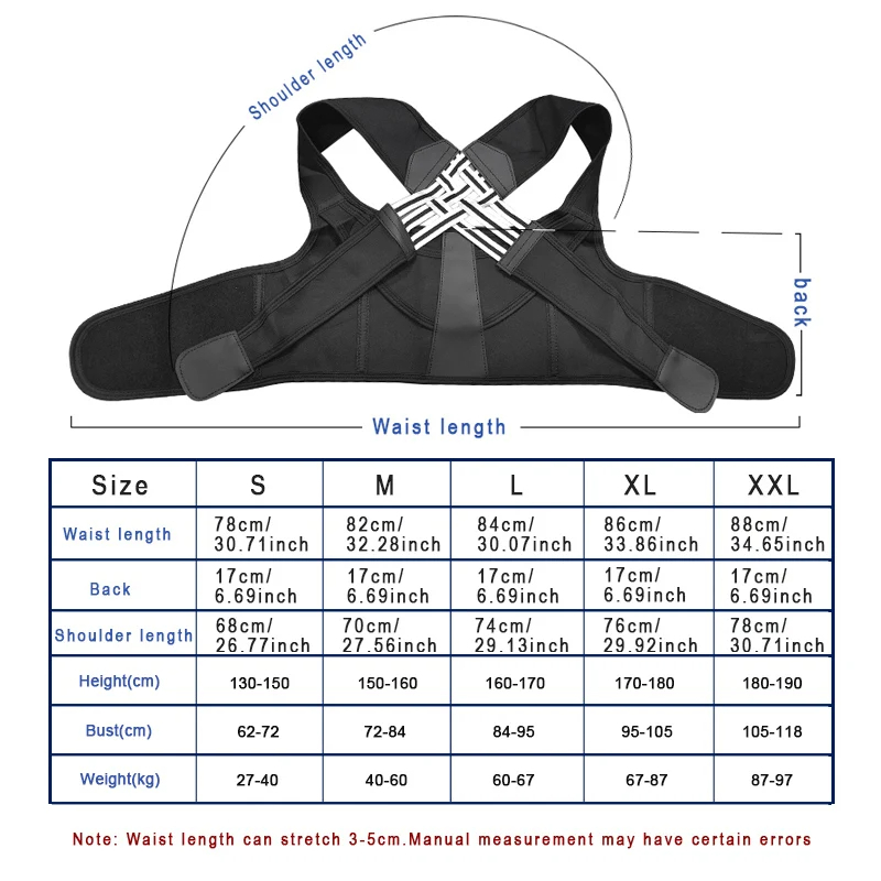 Posture Corrector for Women and Men, Adjustable Shoulder Posture Brace, Back Straightener Posture, Used for Middle Upper Spine