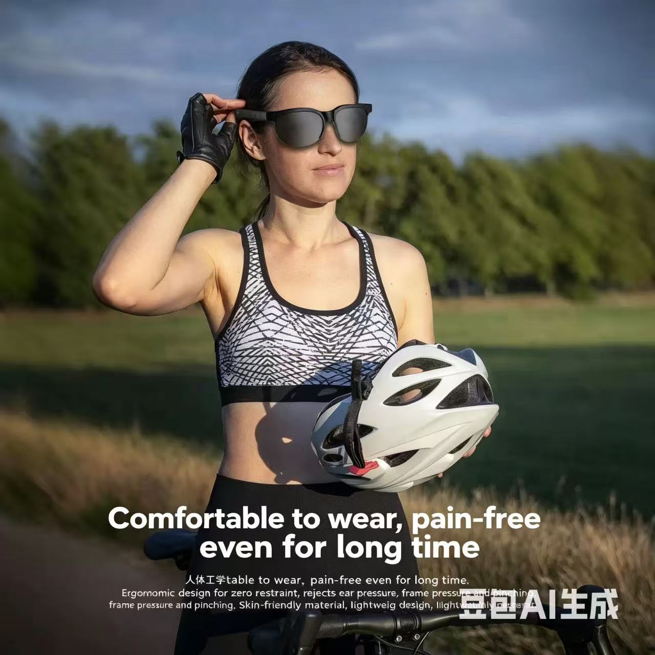 Smart Glasses Wireless Bluetooth 5.3 YooType Calling Music Playback Voice Assistant Built-in Mic Open Ear Speakers IPX4 Waterproof Sunglasses Comfortable Secure Fit for Men Women iOS Android Black