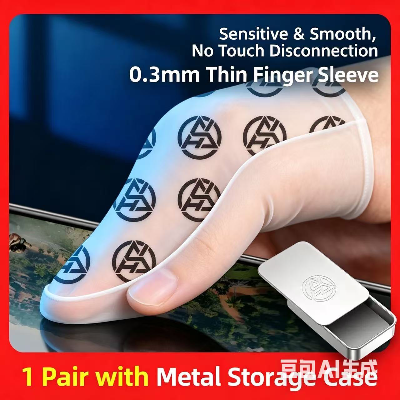The new finger sleeve game controller is suitable for PUBG sweat and scratch sensitive touch screen game finger thumb sleeve gloves breathable and scratch resistant touch screen game thumb gloves