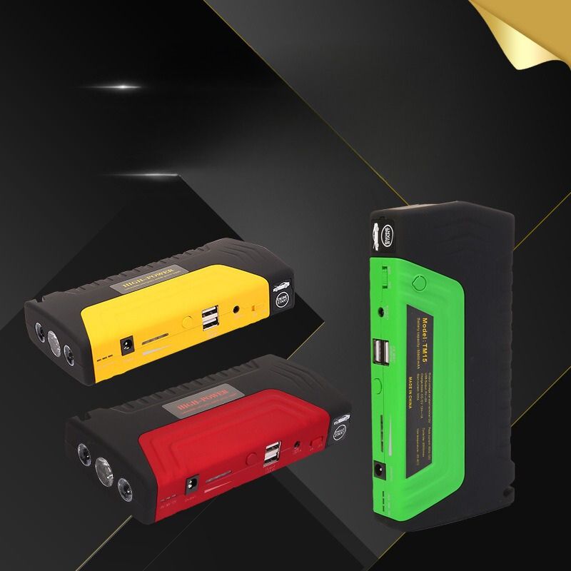 Portable 12V Car Jump Starter Emergency Power Supply With Air Compressor USB Power Bank LED Light Safety Hammer Booster Battery Pack For Petrol Diesel Cars Roadside Emergency Kit