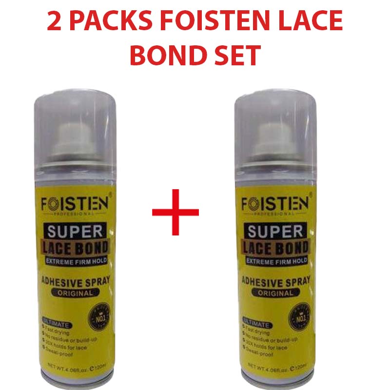 Foisten Original Super Lace Bond 2 Pack Strong Hold Adhesive Glue Waterproof Sweat Resistant Lace Wig Glue Long Lasting Invisible Hold Hair System Adhesive for Wigs Toupees Daily Use