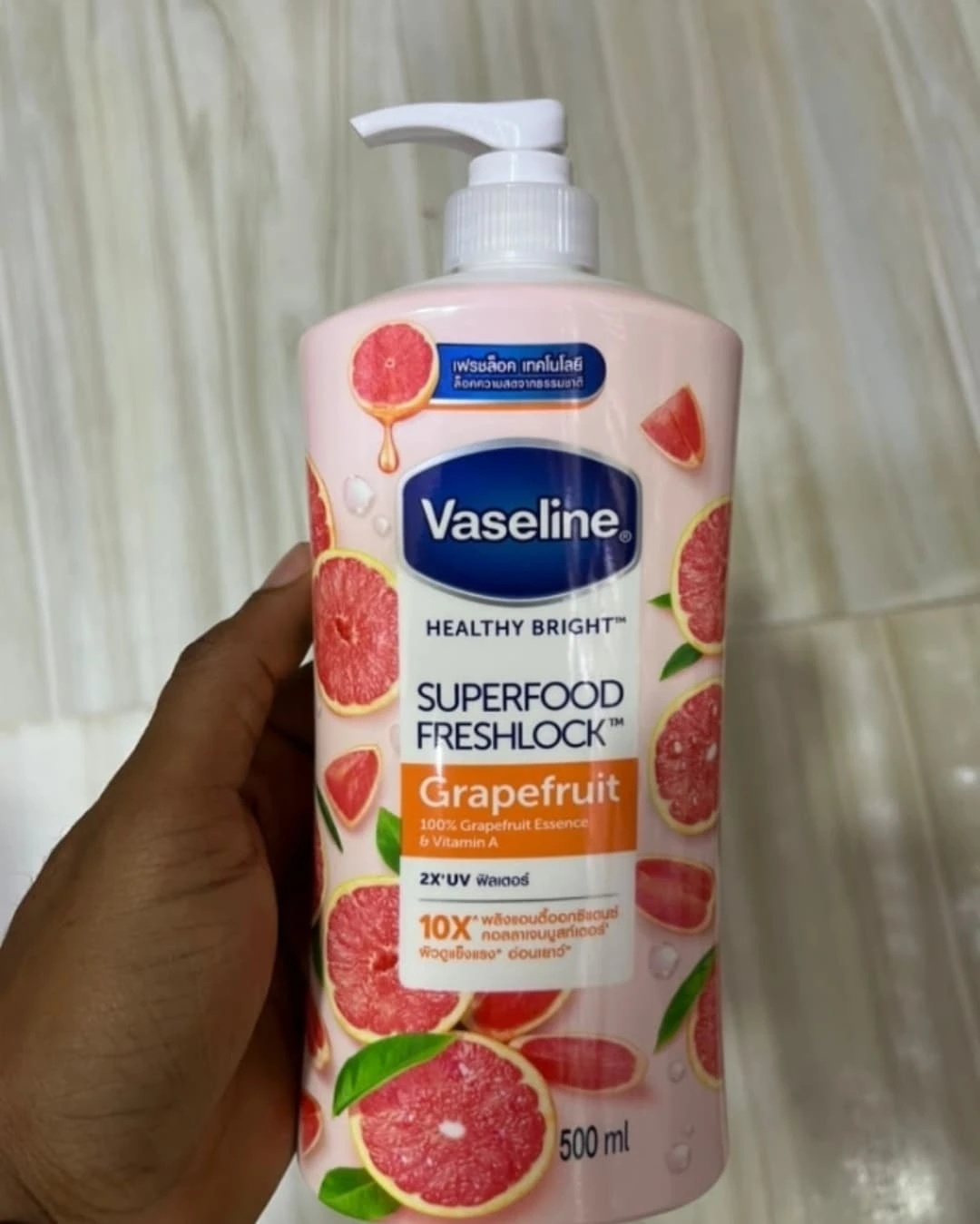 Vaseline Superfood Grapefruit Body Lotion Brightening Moisturizing Lotion For Dry Skin Vitamin Rich Hydrating Body Cream Fast Absorbing Smooth Glowing Skin Care For Men And Women 400ml