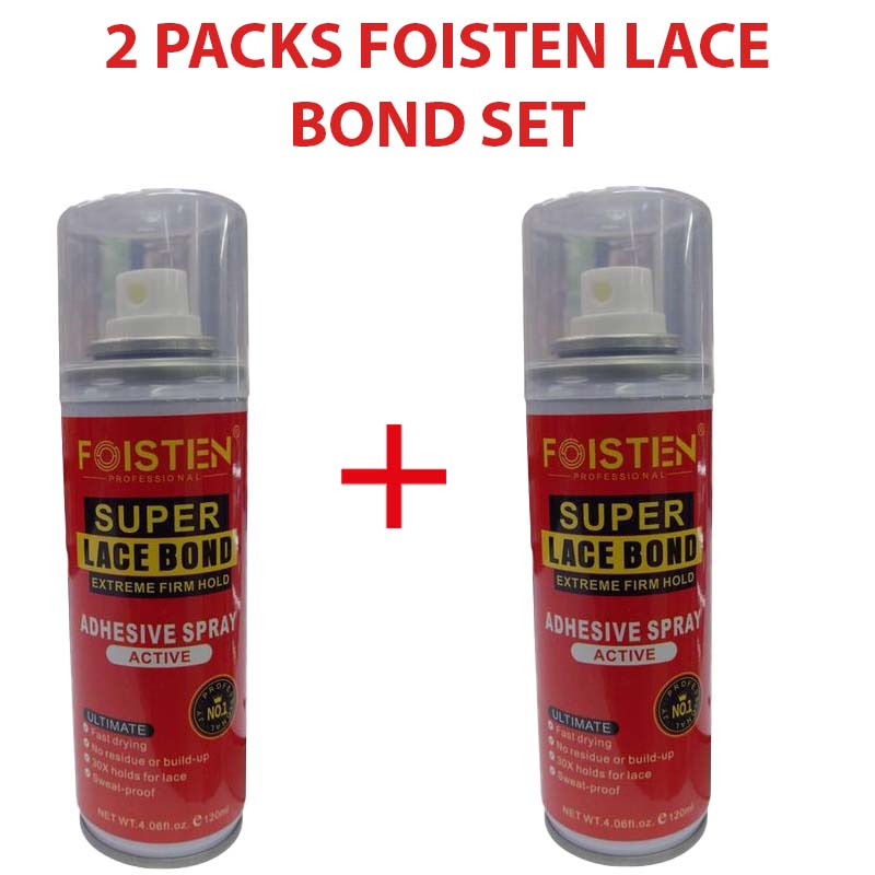 2 Packs Foisten Active Super Lace Bond 2 Pack Strong Hold Adhesive Waterproof Sweat Resistant Lace Wig Glue Long Lasting Invisible Hold Hair System Adhesive for Wigs Frontals Closures Toupees