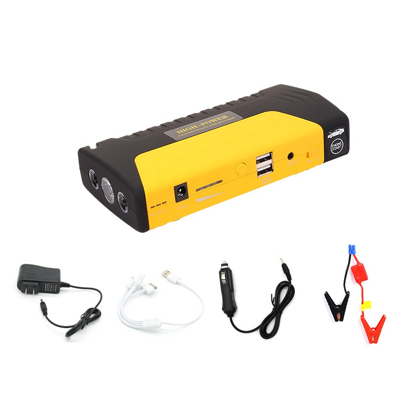 Portable 12V Car Jump Starter Emergency Power Supply With Air Compressor USB Power Bank LED Light Safety Hammer Booster Battery Pack For Petrol Diesel Cars Roadside Emergency Kit