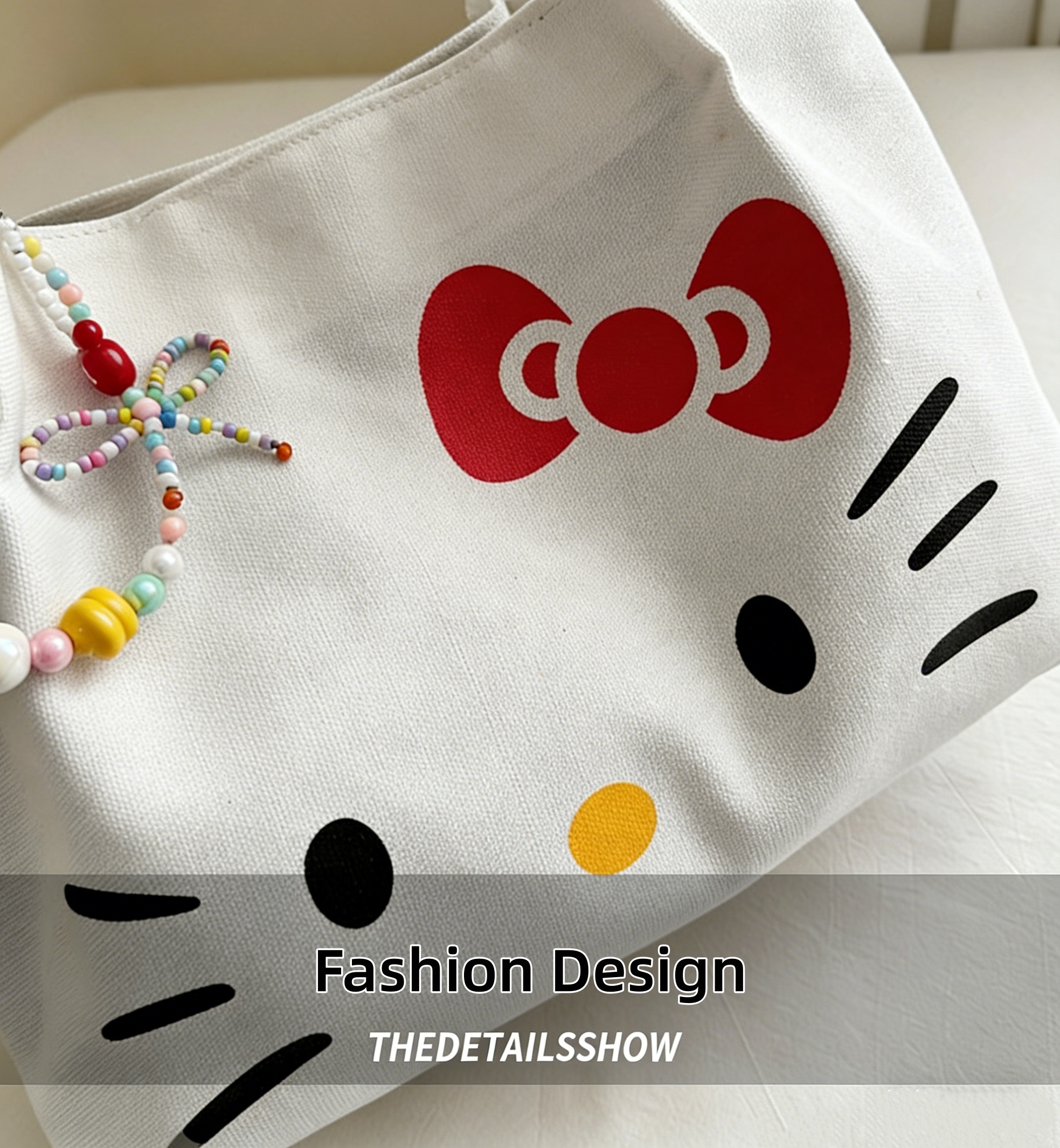 Hello Kitty Ladies Shoulder Bag Canvas Tote Bag Reusable Large Capacity  for Women & Students Casual Daily Use