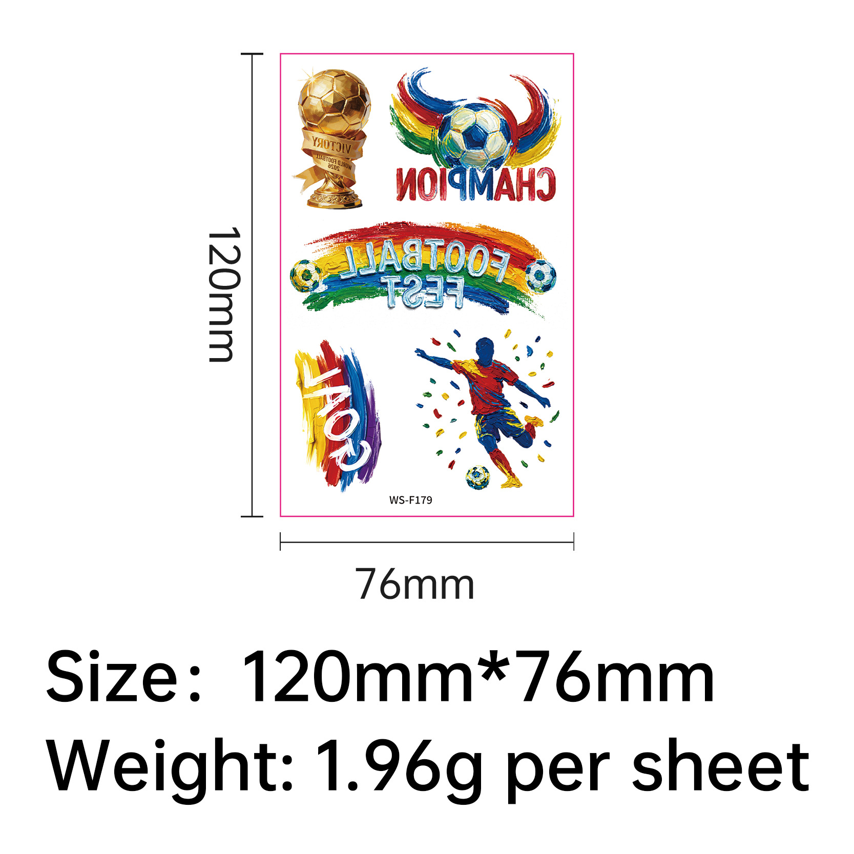 10 pcs New football World Cup tattoo sticker for sports events, World Cup fan party face sticker