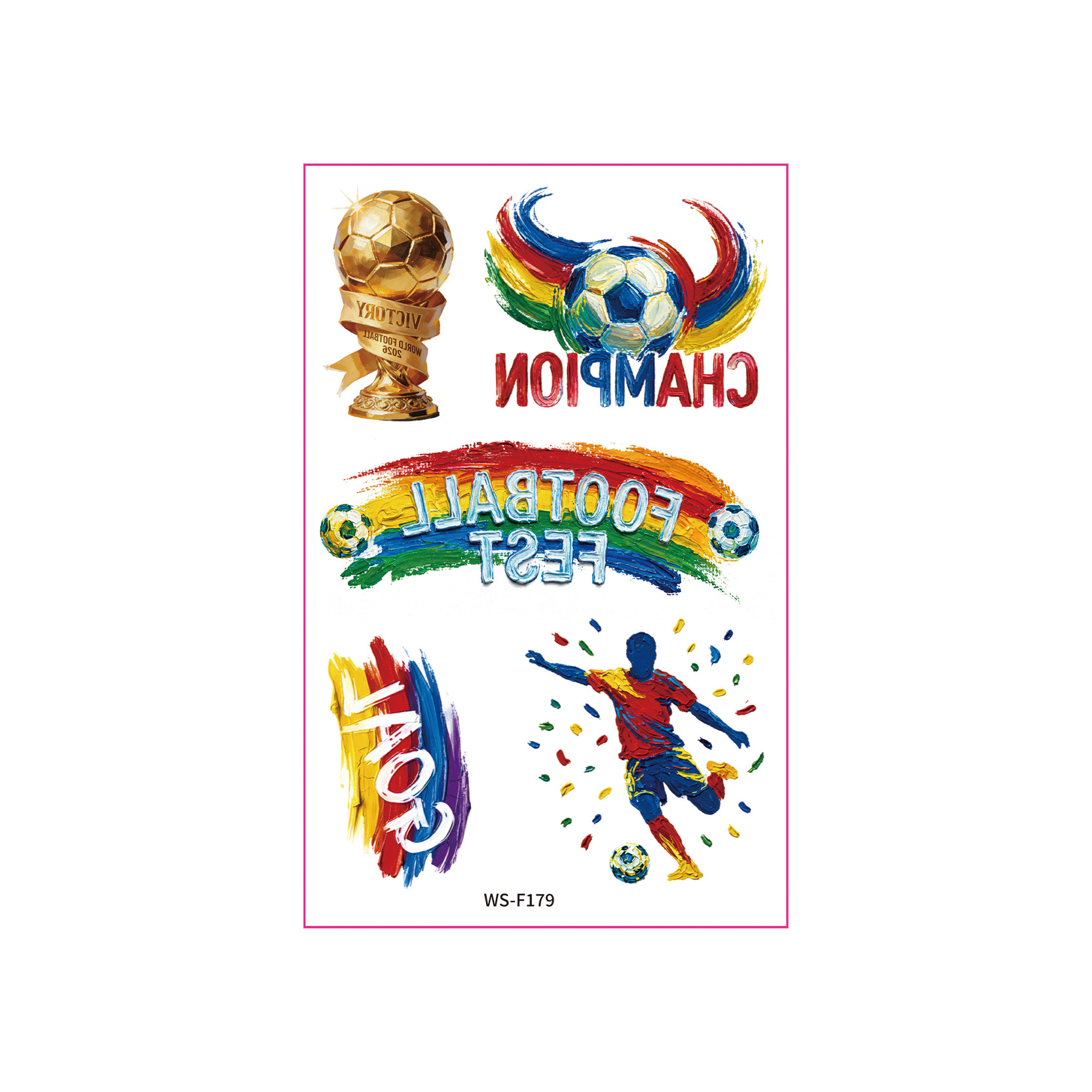 10 pcs New football World Cup tattoo sticker for sports events, World Cup fan party face sticker