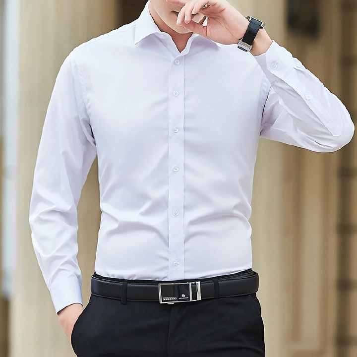 Fashion trend anti-wrinkle breathable solid-color long-sleeved shirt for cross-border business, professional and formal wear, Korean-style suit shirt